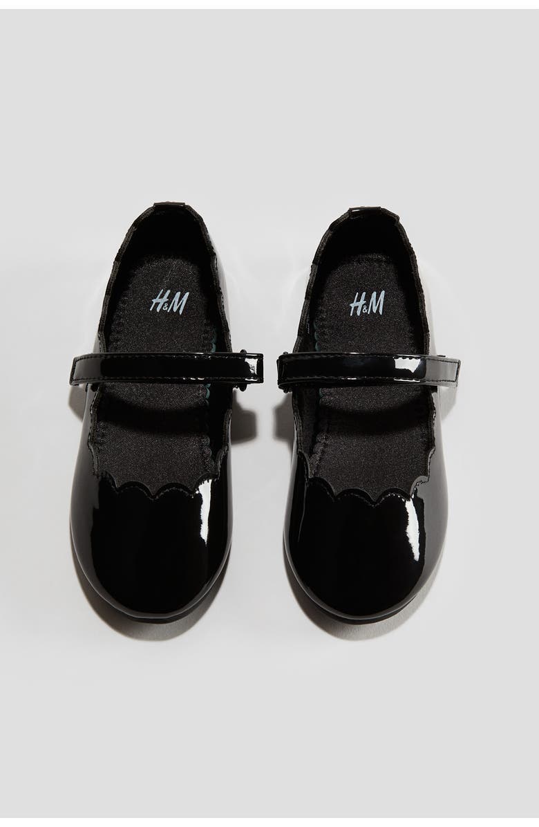 H&M School Patent Ballet Pumps, Alternate, color, Black