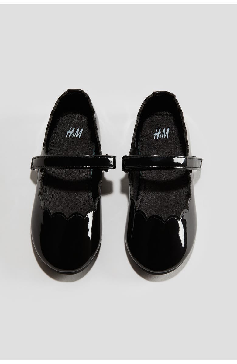 H&M School Patent Ballet Pumps, Alternate, color, Black