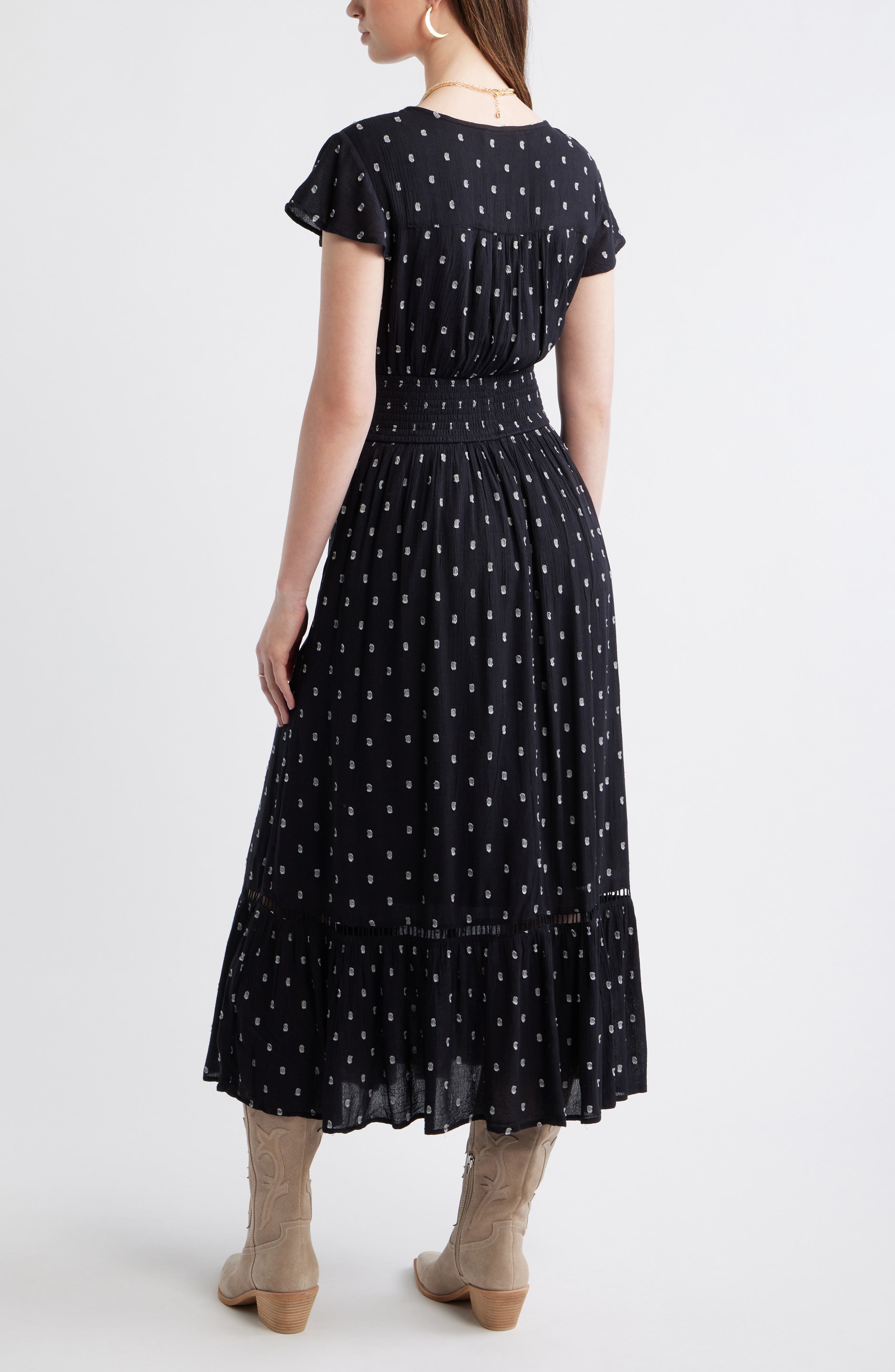 Treasure & Bond Smocked Dobby Maxi Dress (Women) | Nordstrom