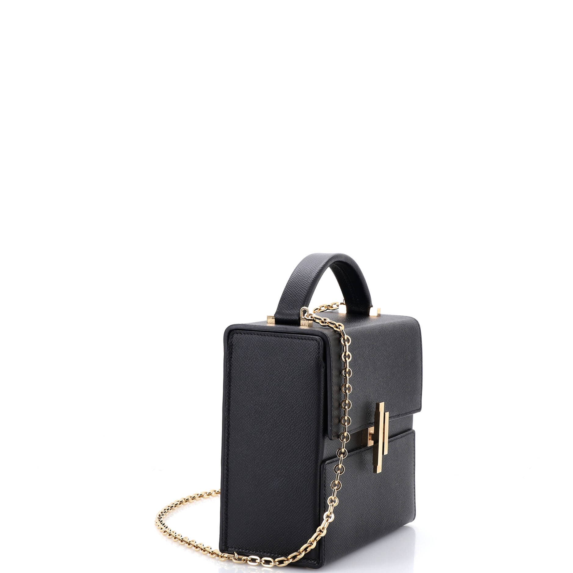 Pre-Owned Hermes Cinhetic Top Handle Bag Epsom, Alternate, color, Noir