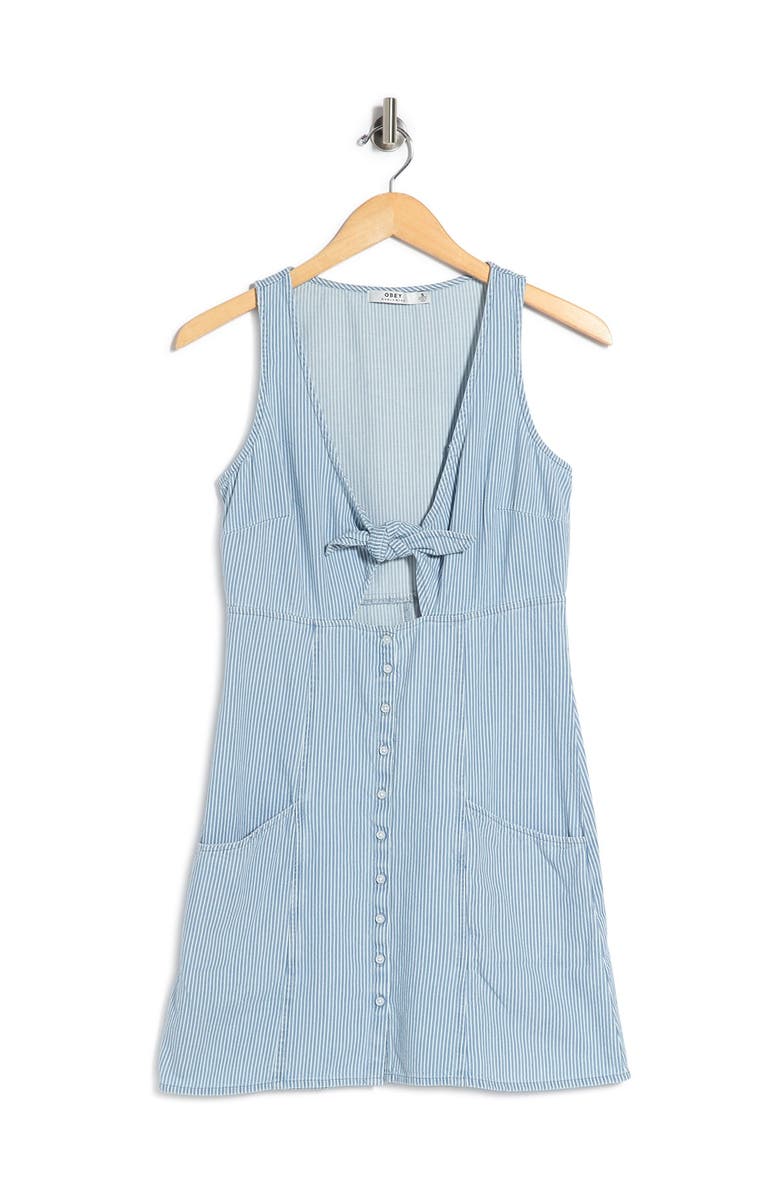 Obey Vista Front Tie Mini Dress, Alternate, color,