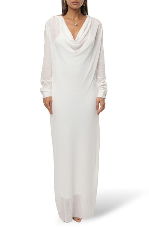 Savanna Cowl Neck Long Sleeve Maxi Dress