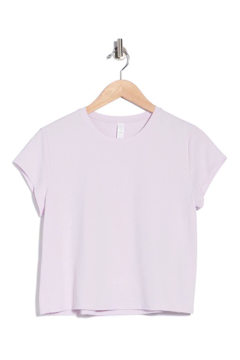 Flow Mesh Pleated T-Shirt, Alternate, color, PURPLE HUSH