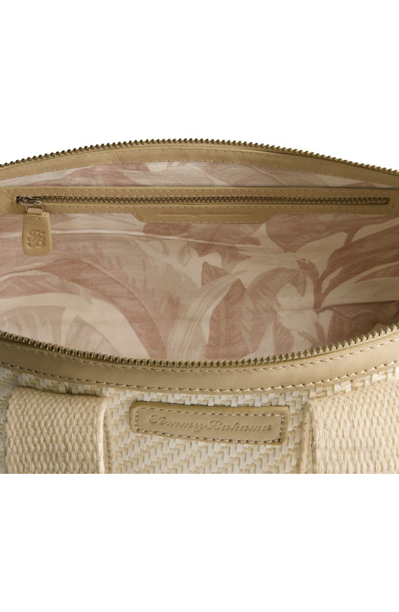 Tommy Bahama Soft Woven Zip-Top Tote, Alternate, color, Tan/White