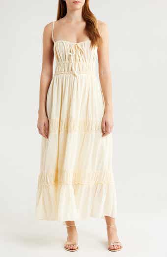 Free People Taking Sides Tiered Cotton Maxi Dress
