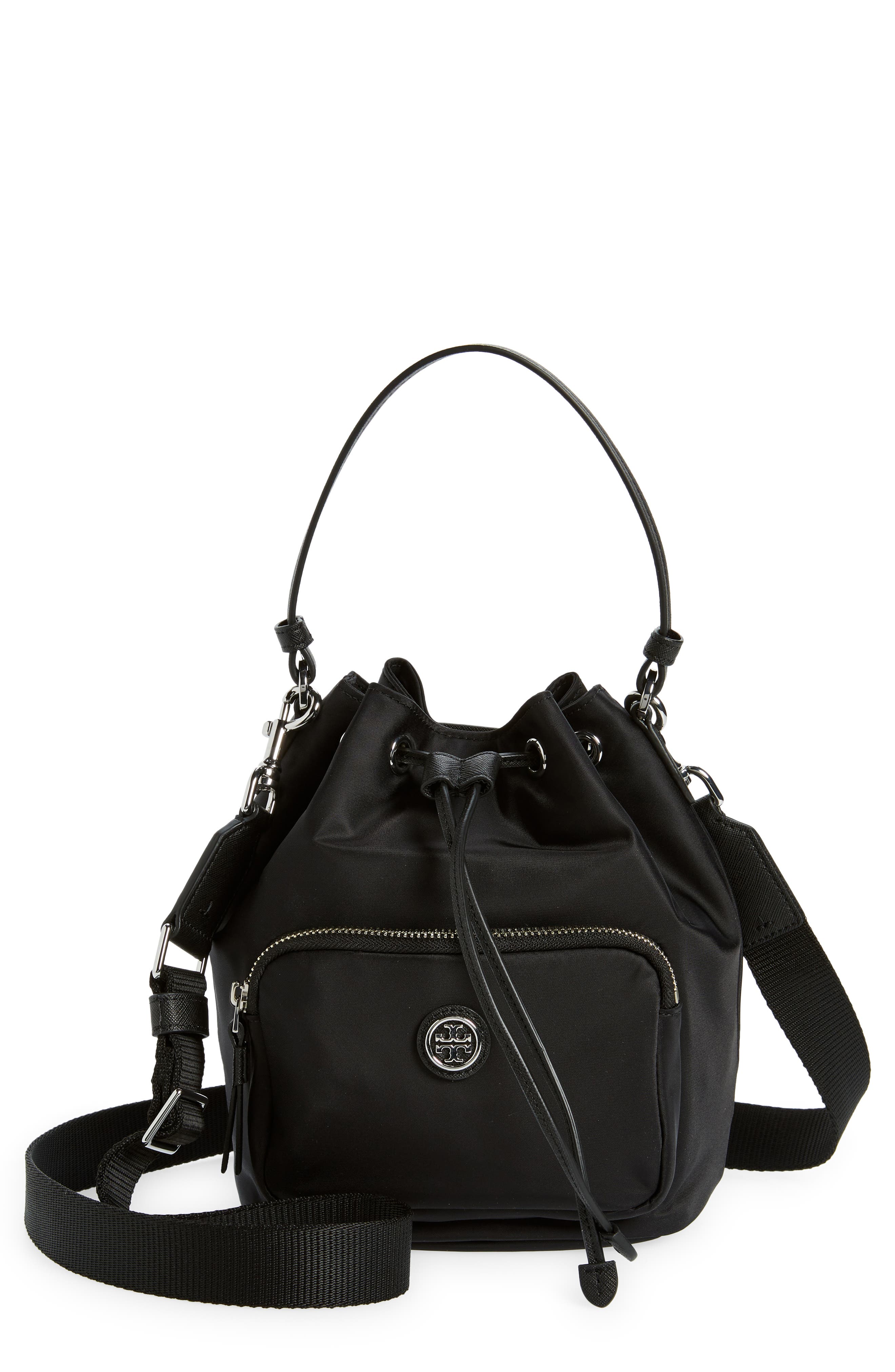 Tory Burch Virginia Recycled Nylon Bucket Bag, Main, color, 