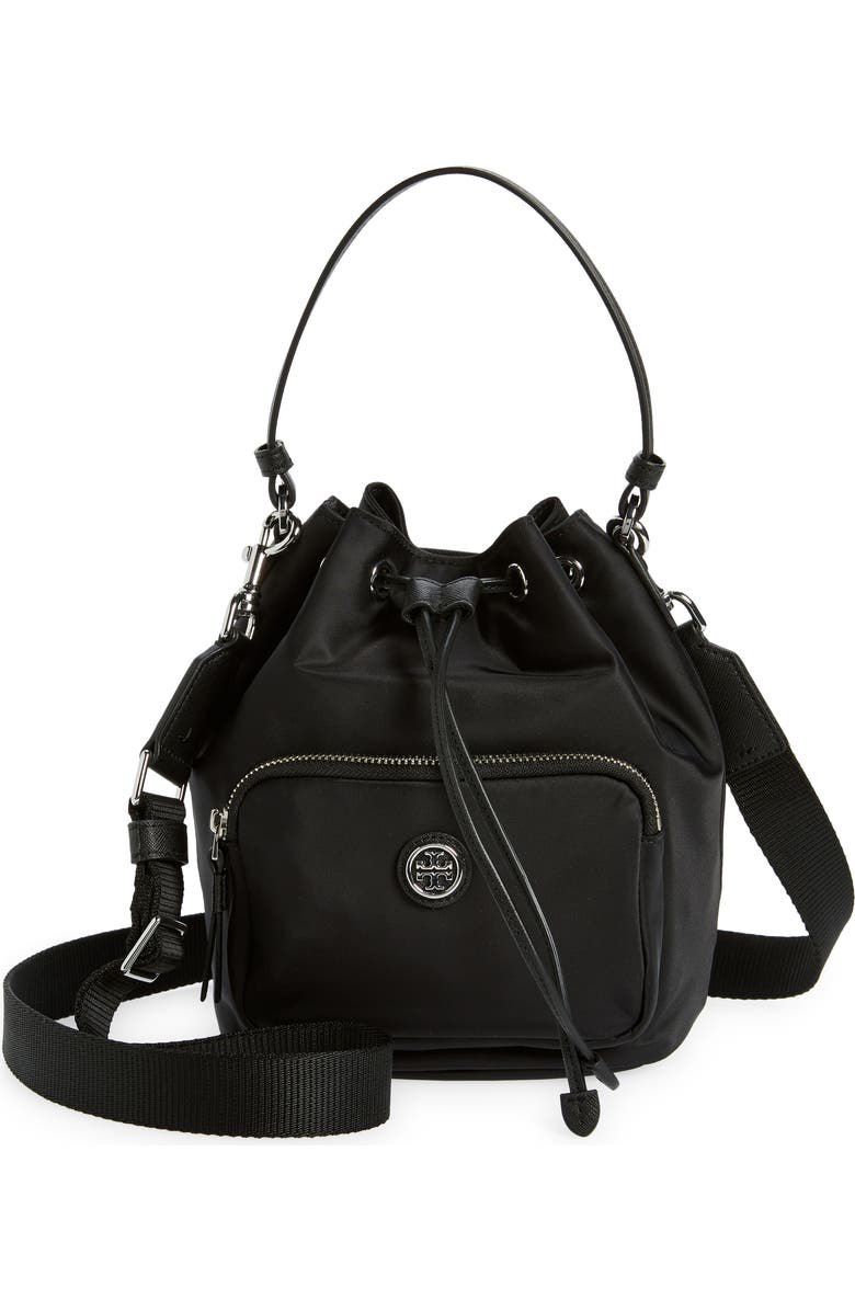 Tory Burch Virginia Recycled Nylon Bucket Bag, Main, color,
