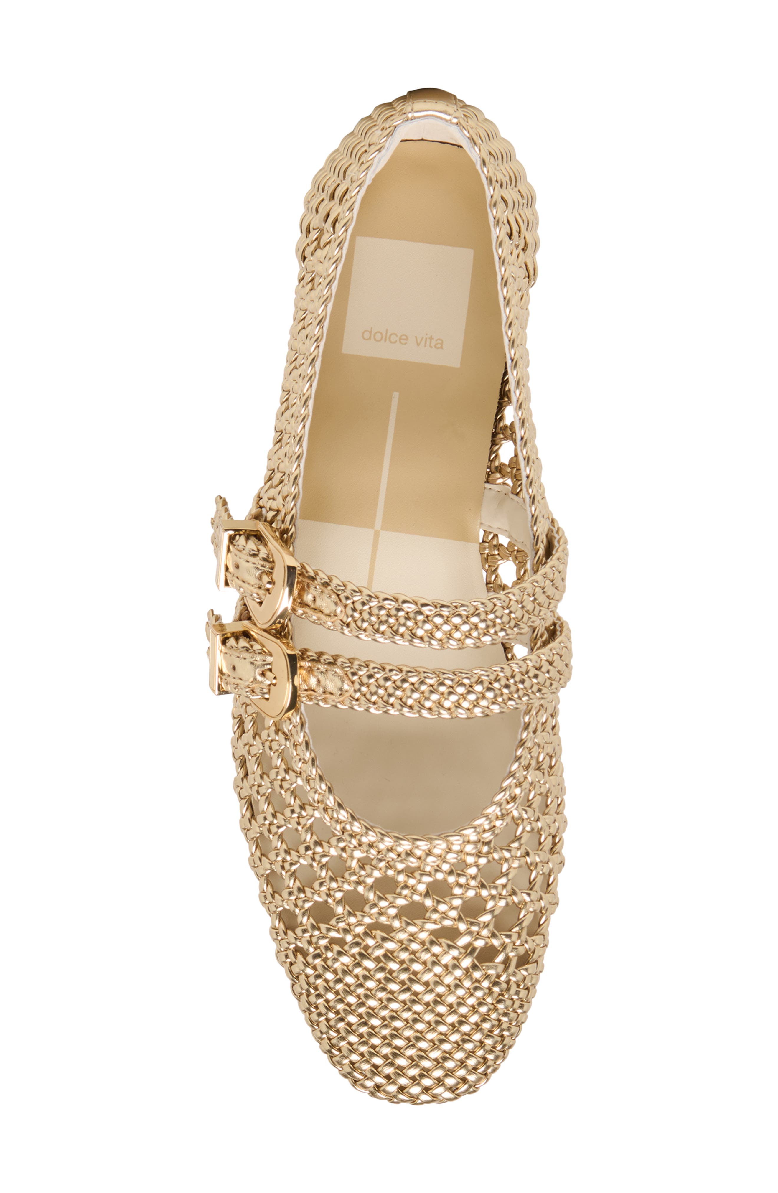 Baylee Woven Mary Jane Flat, Alternate, color, GOLD STELLA