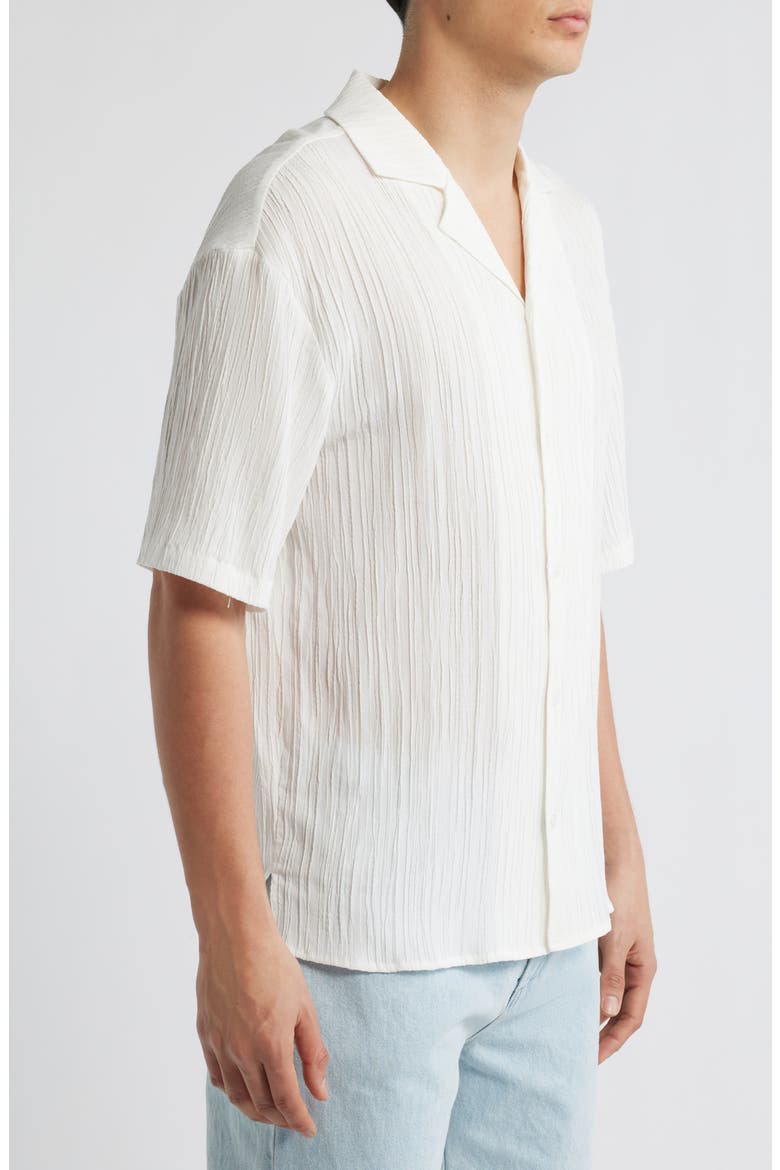 Textured Camp Shirt, Alternate, color, WHITE
