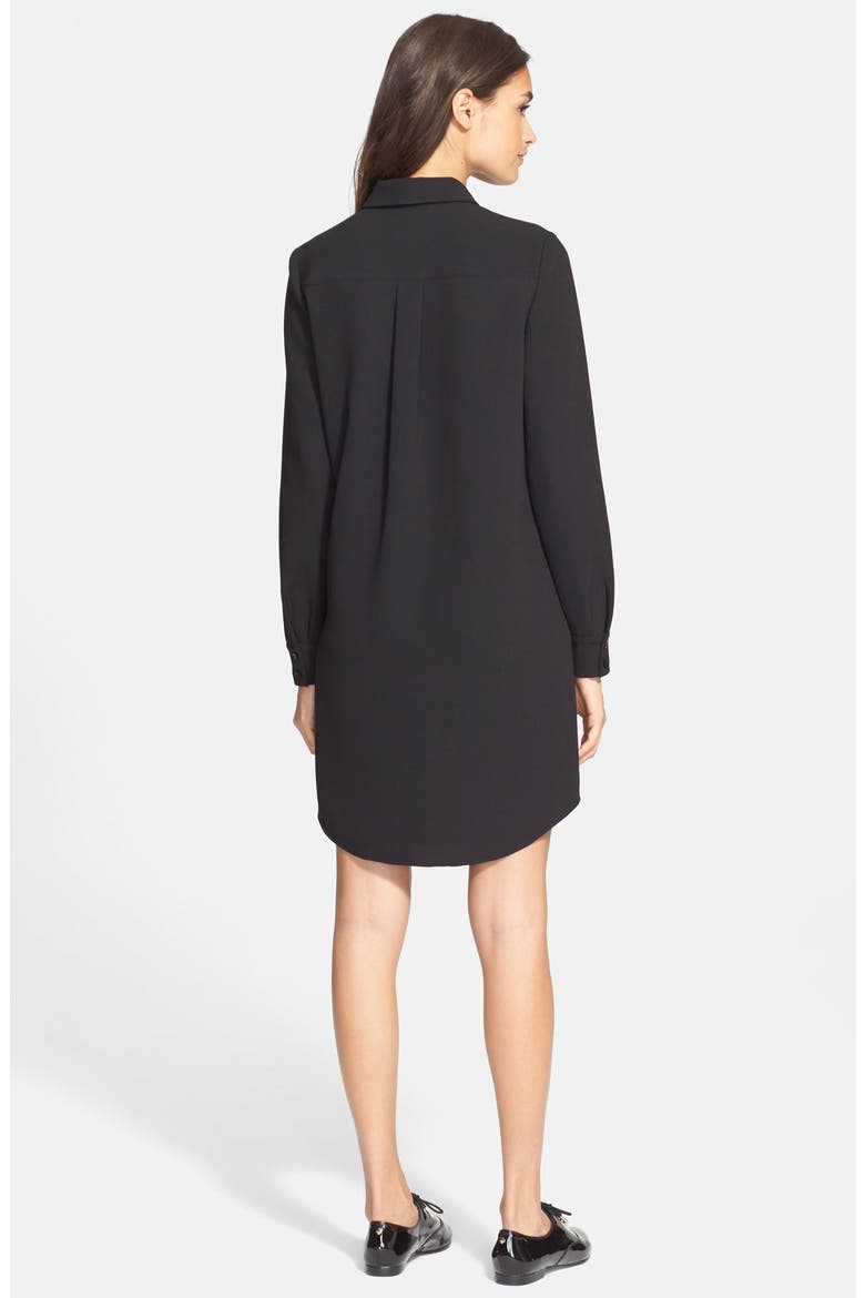 bow shirtdress, Alternate, color, BLACK/ CREAM