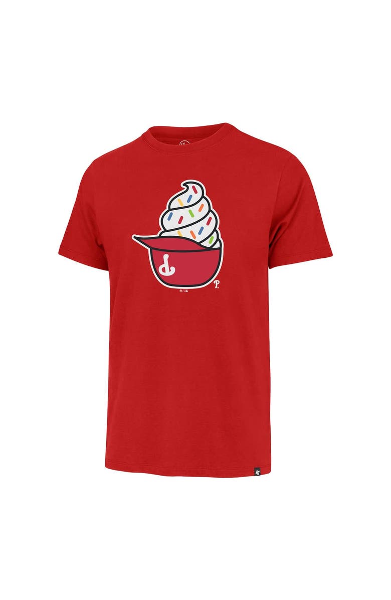 '47 Men's '47 Red Philadelphia Phillies Ice Cream Helmet Franklin T-Shirt, Alternate, color, Red