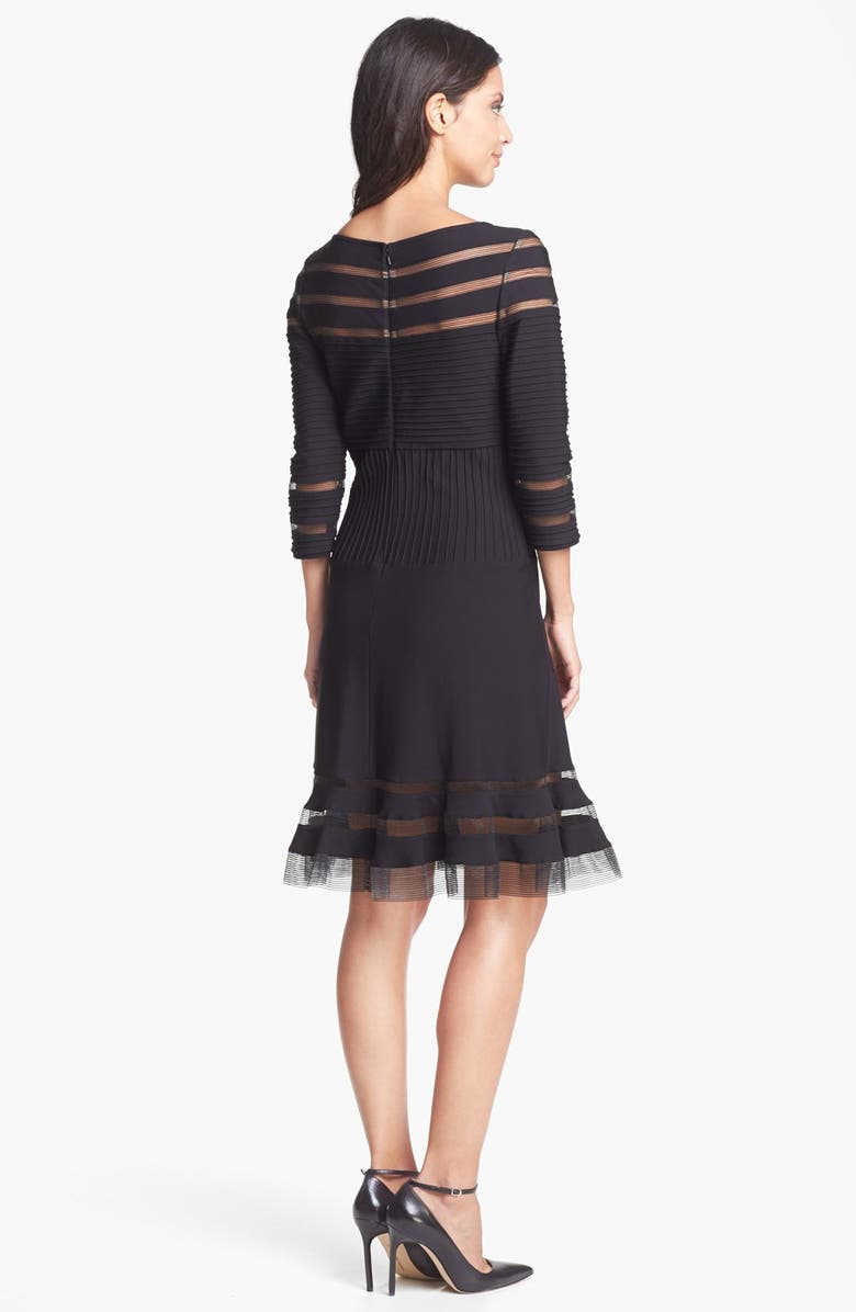 Tadashi Shoji Mesh Stripe Fit & Flare Dress, Alternate, color, 