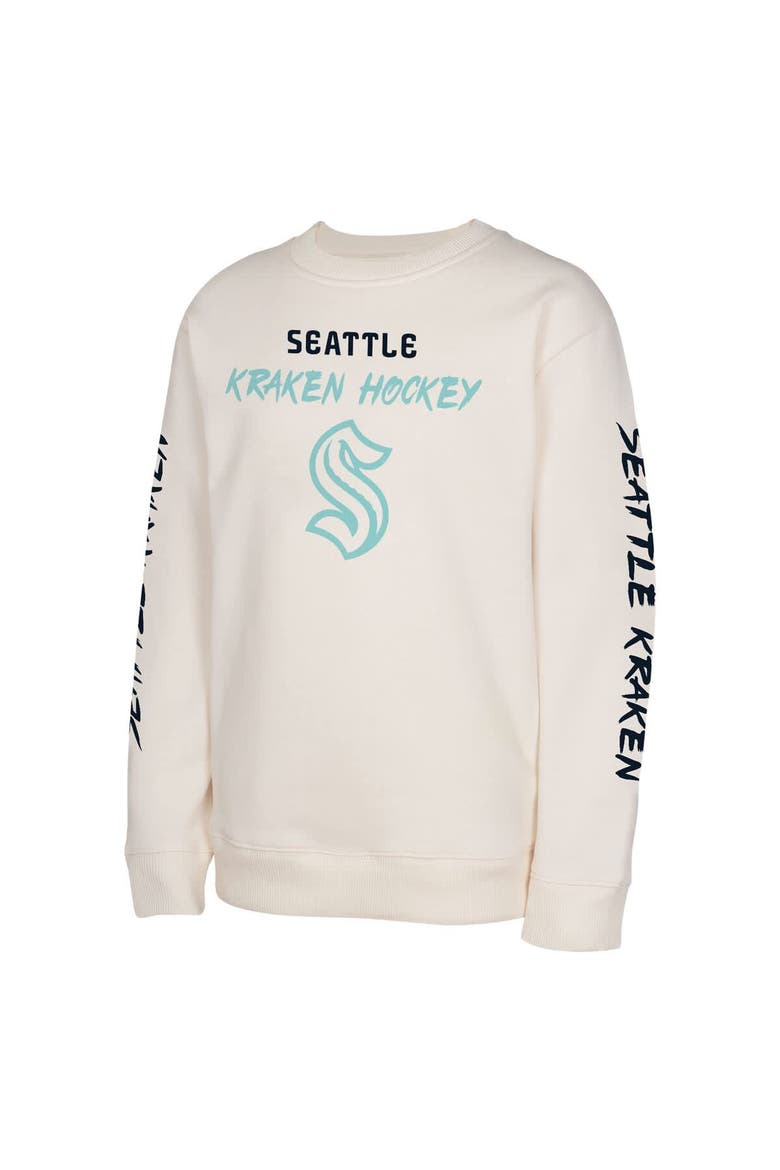 Youth Cream Seattle Kraken Star Power Pullover Sweatshirt, Alternate, color, Cream