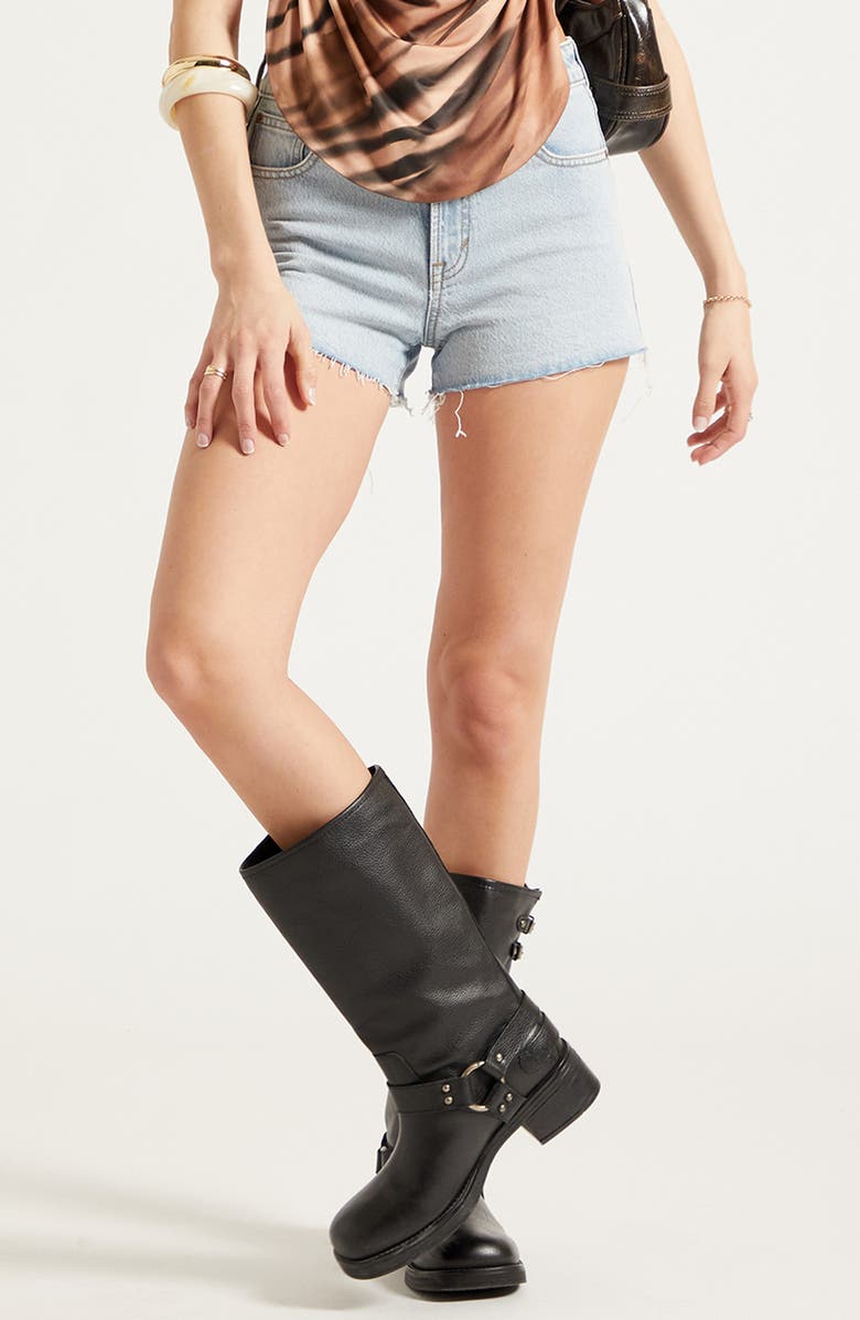 PacSun Ivy High Waist Denim Shorts, Main, color, Light Indigo