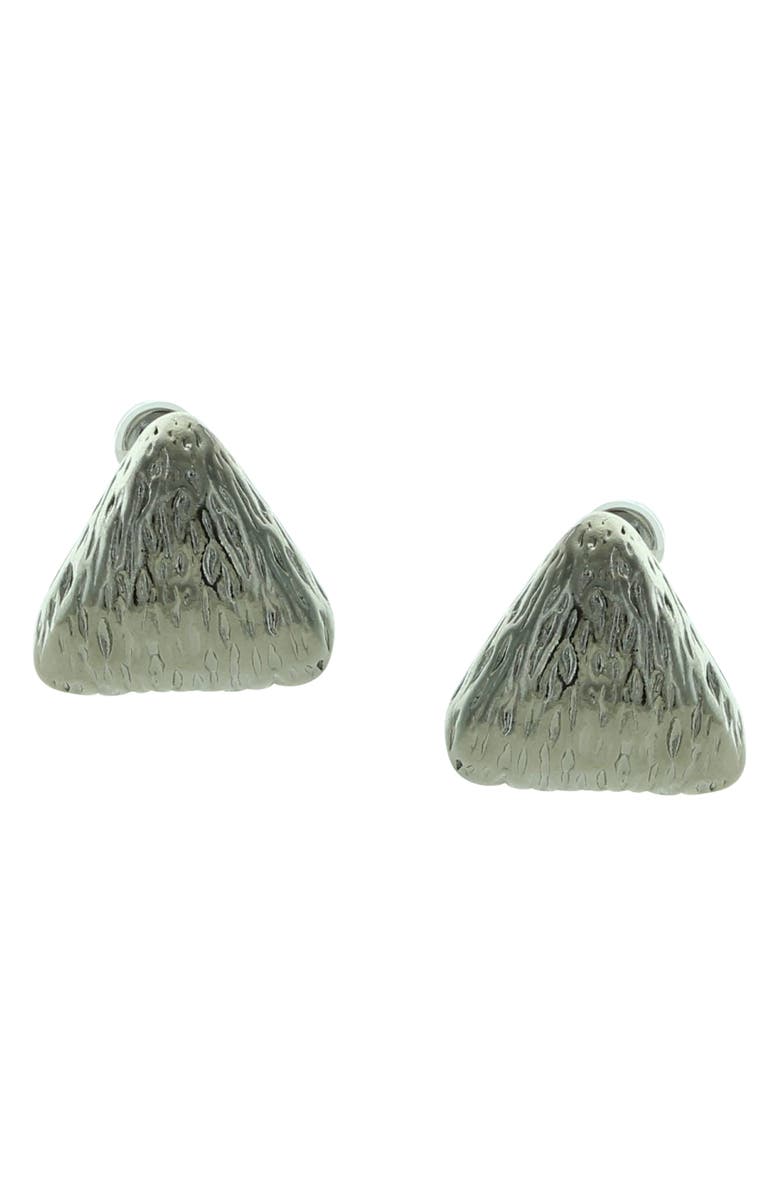 OLIVIA WELLES Irah Triangle Stud Earrings, Main, color, Silver