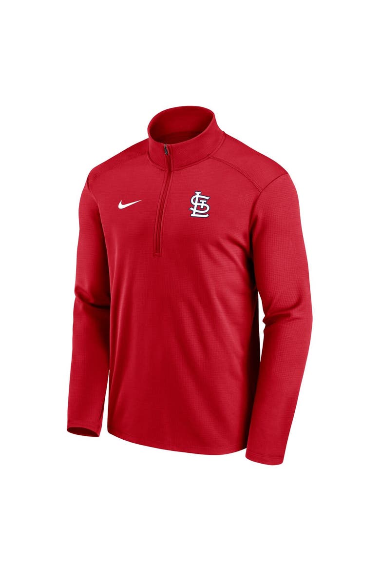 Men's Nike Red St. Louis Cardinals Agility Pacer Lightweight Performance Half-Zip Top, Alternate, color, Red