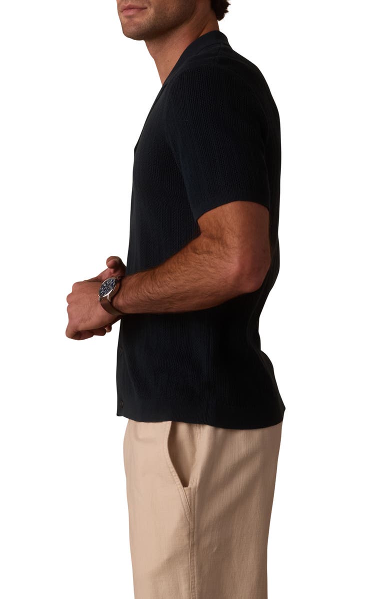 The Normal Brand Robles Texture Knit Camp Shirt, Alternate, color, Dark Oasis