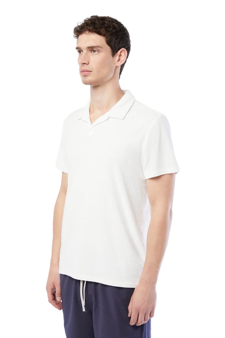 Towel Terry Johnny Collar Polo, Alternate, color, WHITE