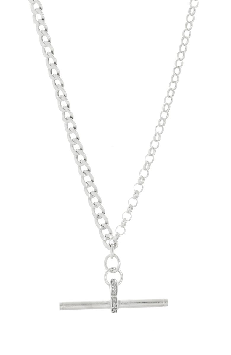 MESHMERISE Diamond Cross Bar Pendant Necklace - 0.15 ctw, Main, color, 