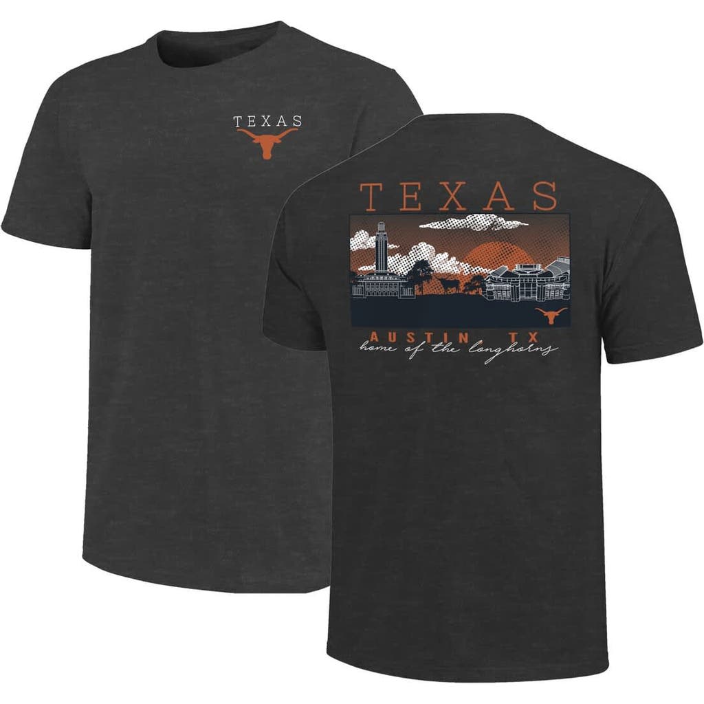 Image One Heather Charcoal Texas Longhorns Big & Tall Campus Scene Core T-shirt In Gray