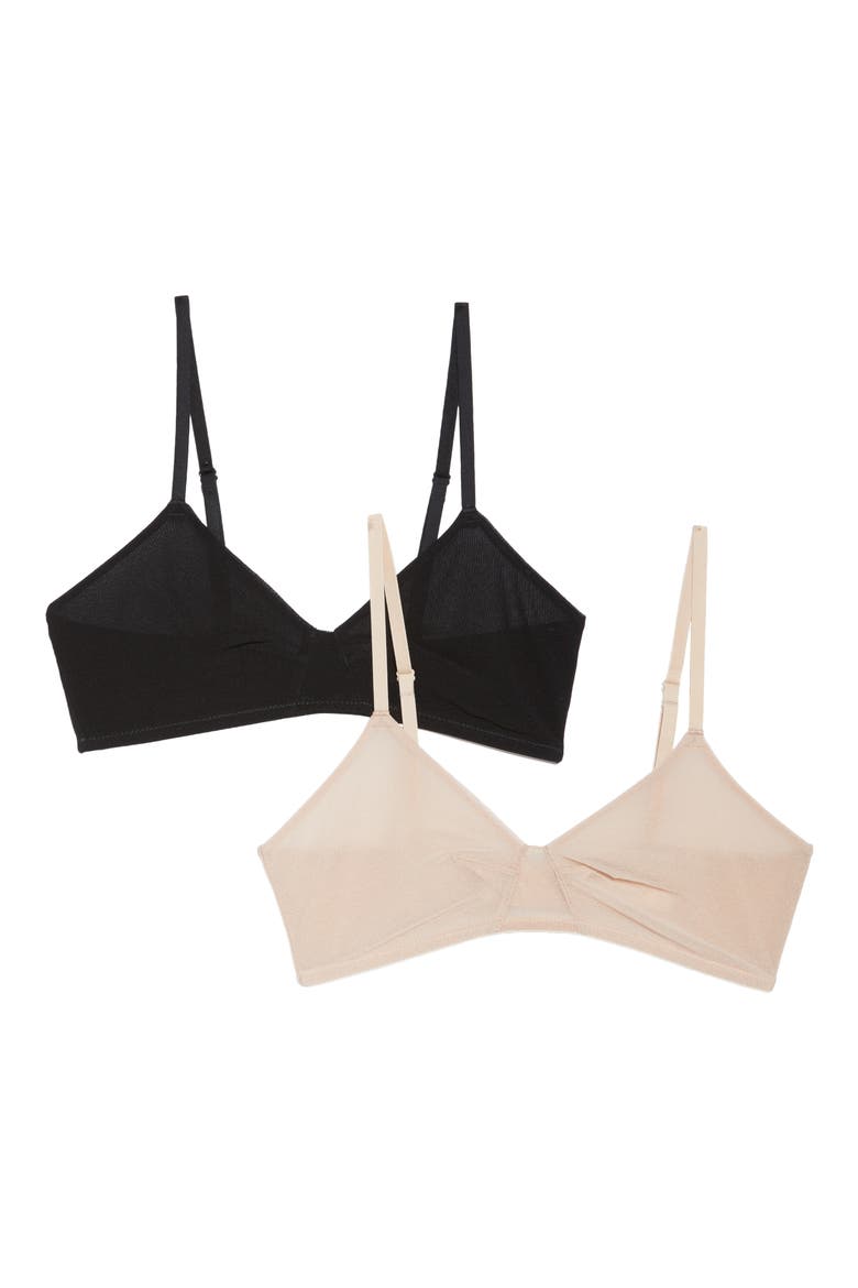 Next to Nothing 2-Pack Bralettes, Main, color, CHAMP/BLK
