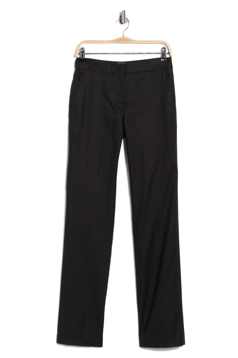 Calliope Stretch Cotton Straight Leg Pants, Main, color, BLACK