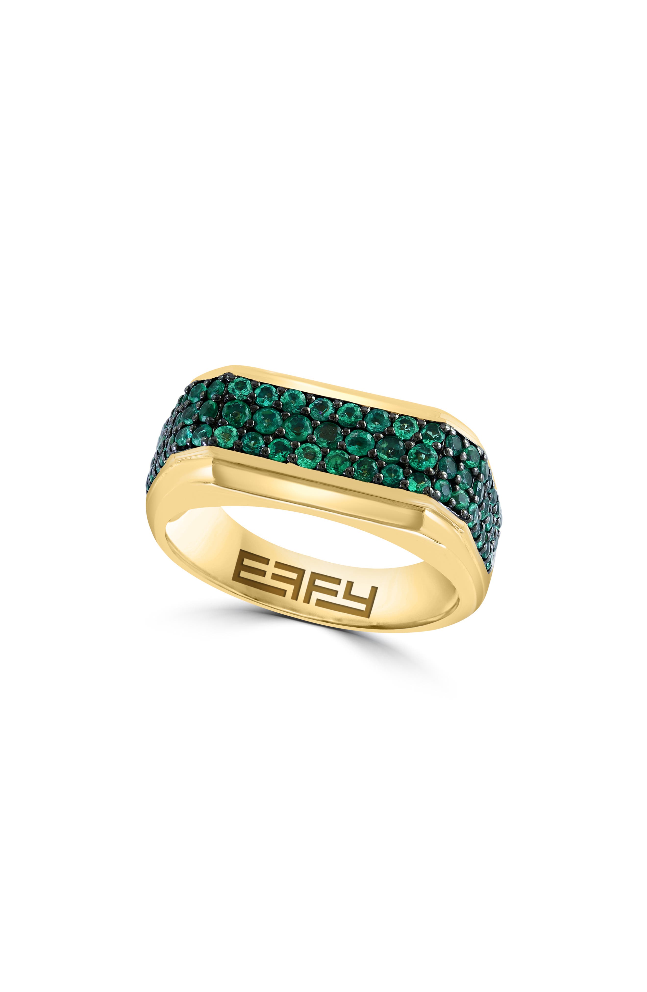 EFFY Men's Emerald Signet Ring