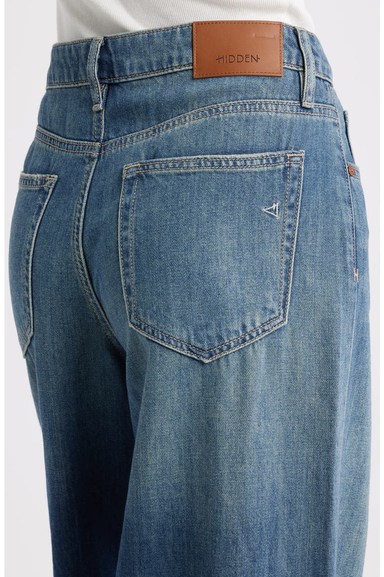 Raw Hem High Waist Super Wide Leg Jeans, Alternate, color, MED.WASH