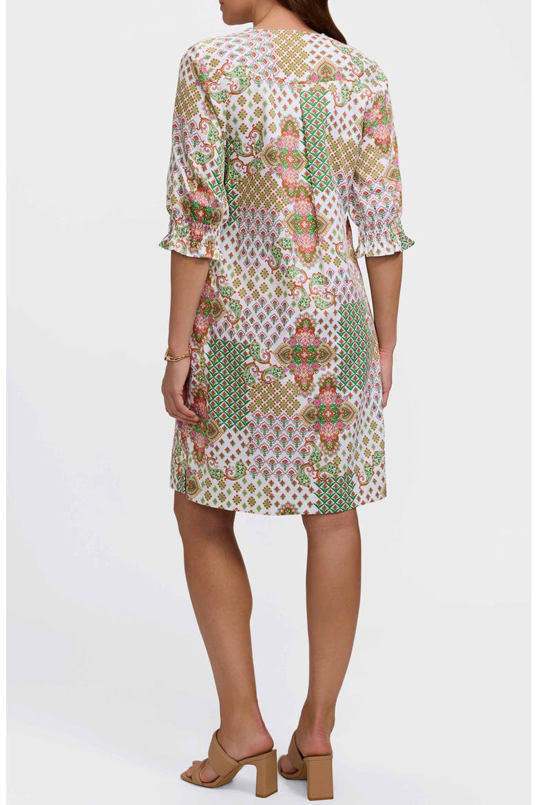 Alicia Patchwork Shift Dress, Alternate, color, GREEN MULTI