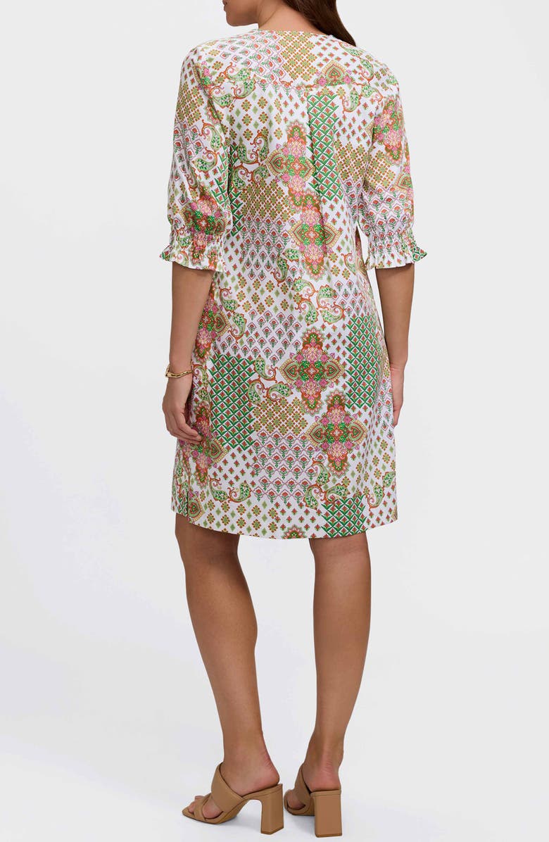 Foxcroft Alicia Patchwork Shift Dress, Alternate, color, Green Multi