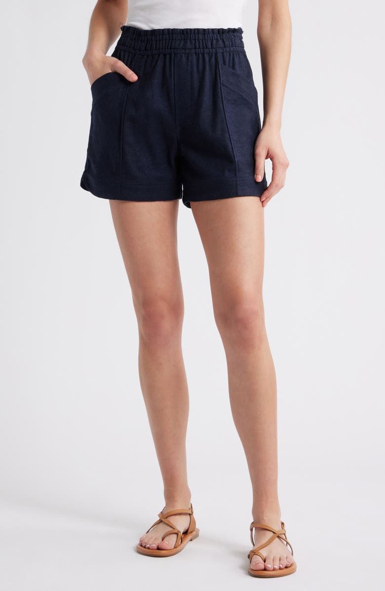 Wit & Wisdom Skyrise Patch Pocket Shorts, Main, color, Navy