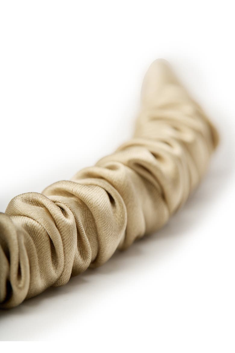 Scrunched Silk Skinny Headband, Alternate, color, Apricot