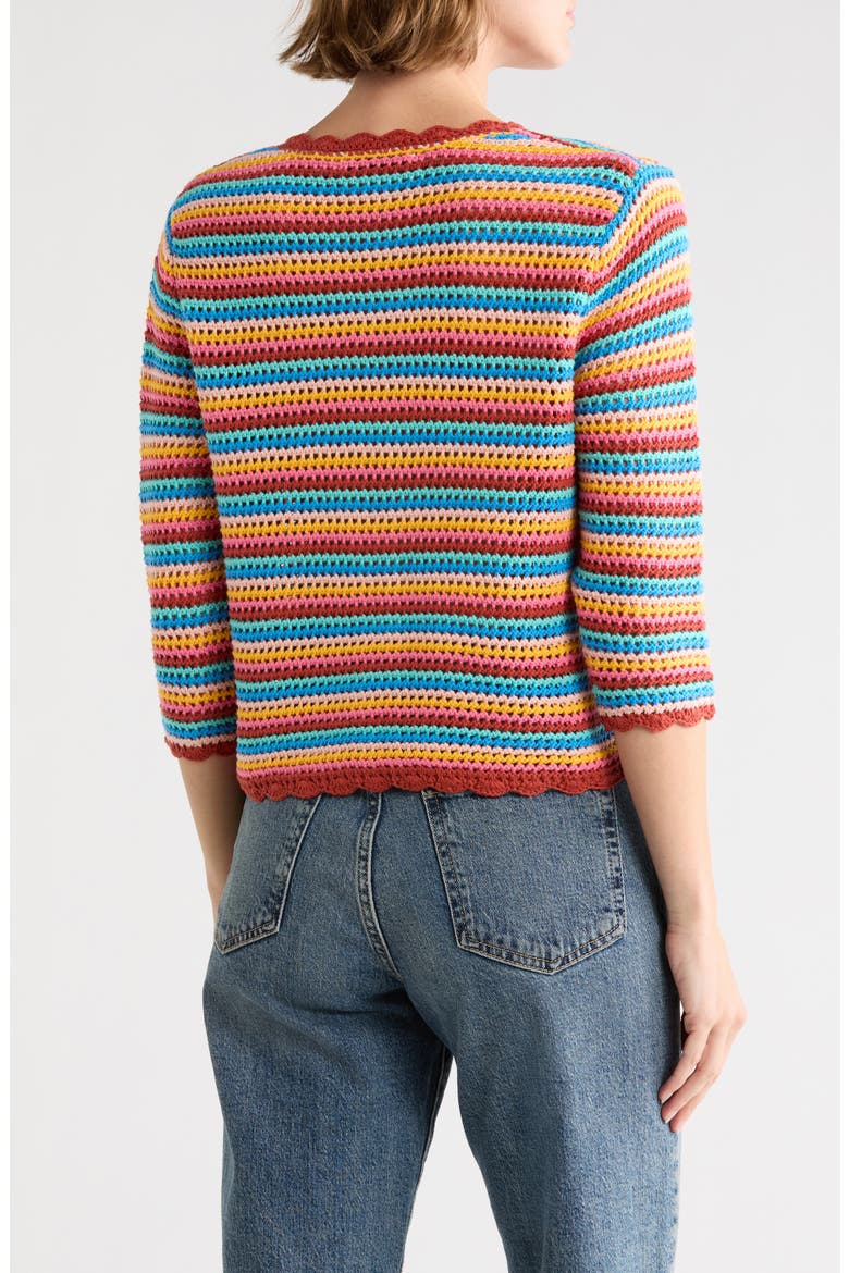 Rainbow Crochet Astrid Cardigan, Alternate, color, ORANGE MULTI