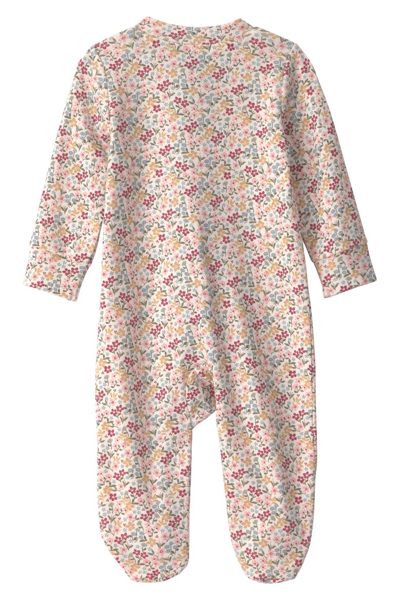Print Organic Cotton One-Piece Pajamas, Alternate, color, PINK