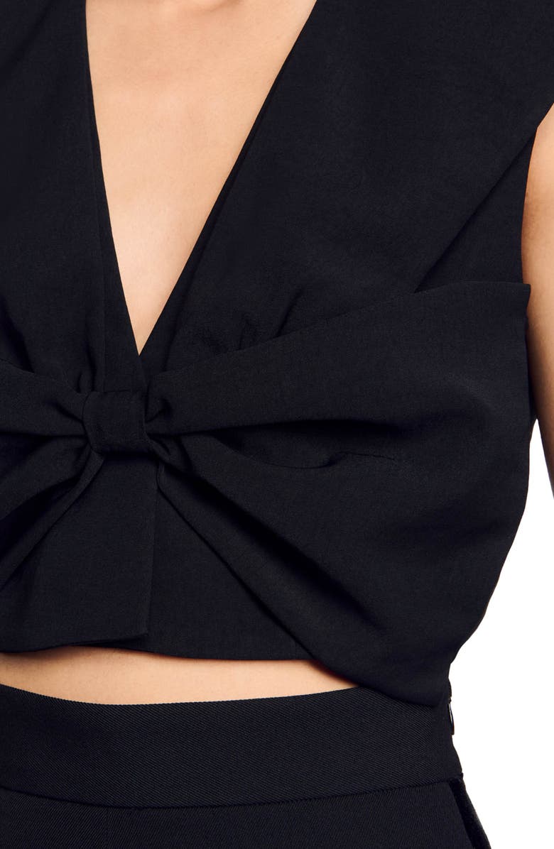 SANDRO Satin-effect crop top, Alternate, color, 