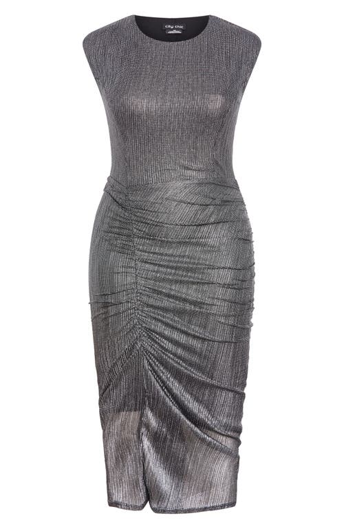 City Chic Starlit Cap Sleeve Ruched Body-con Dress