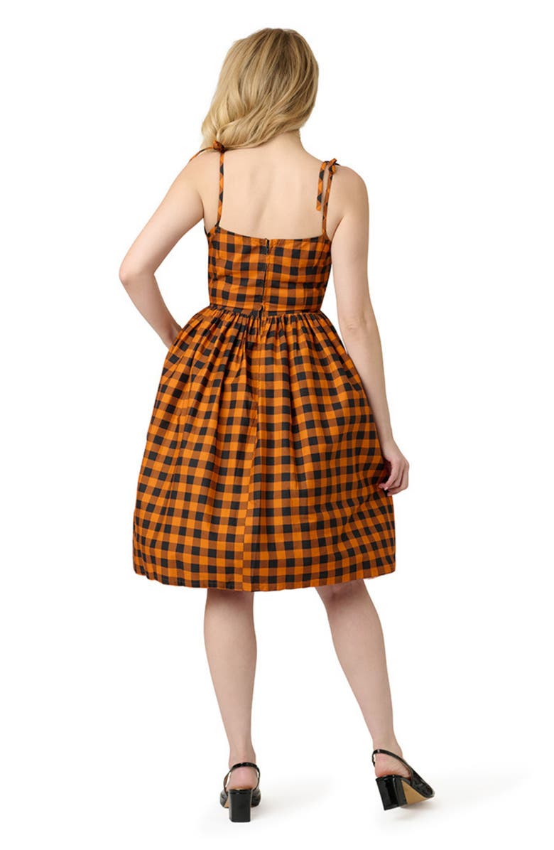 Unique Vintage Bobbie Swing Dress, Alternate, color, Black/Orange
