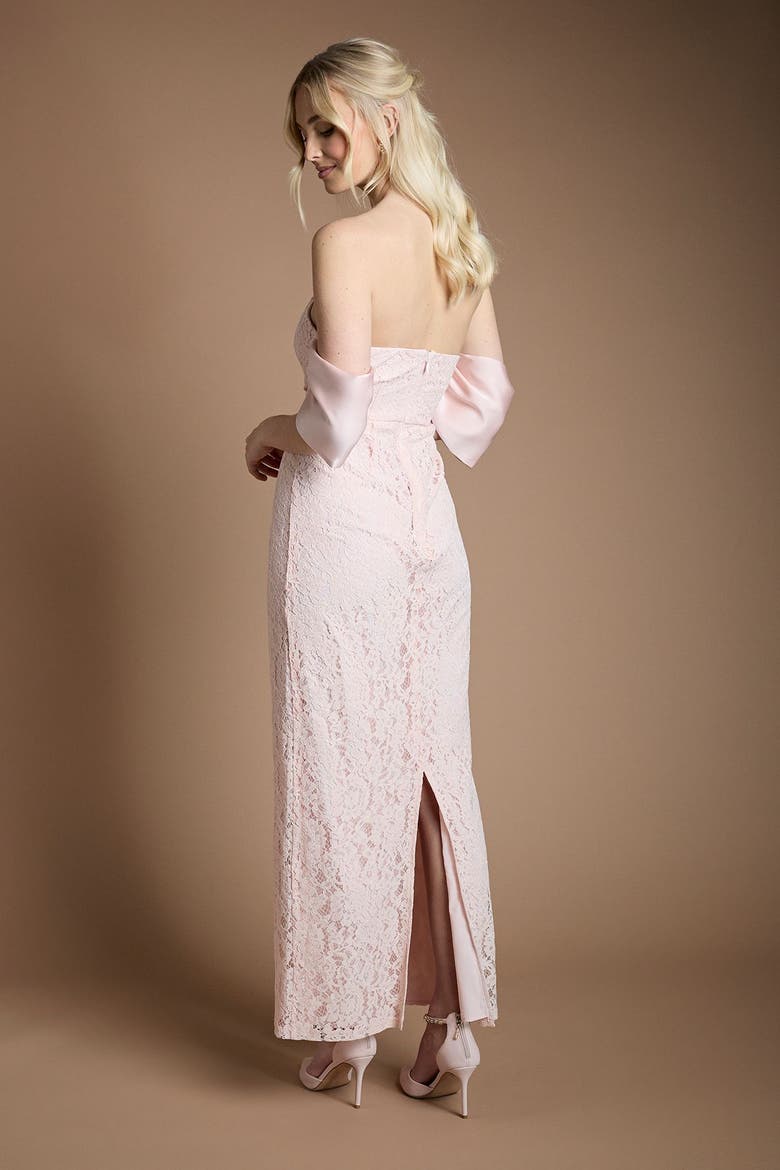 Bardot Neck Short Sleeve Maxi Dress, Alternate, color, Blush
