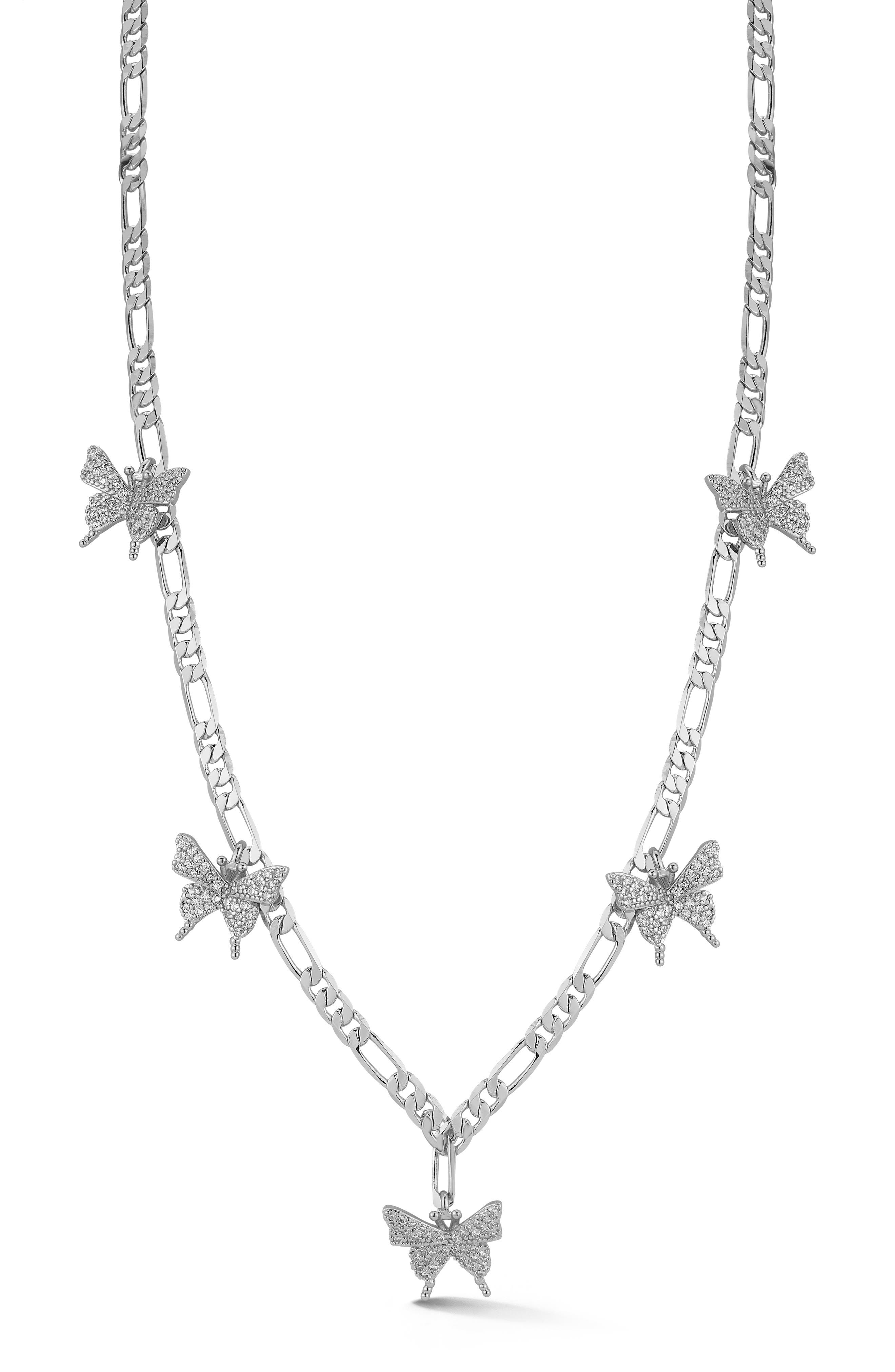 SPHERA MILANO Cubic Zirconia Butterfly Necklace