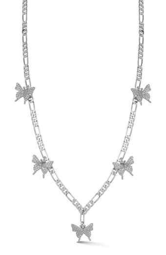 SPHERA MILANO Cubic Zirconia Butterfly Necklace
