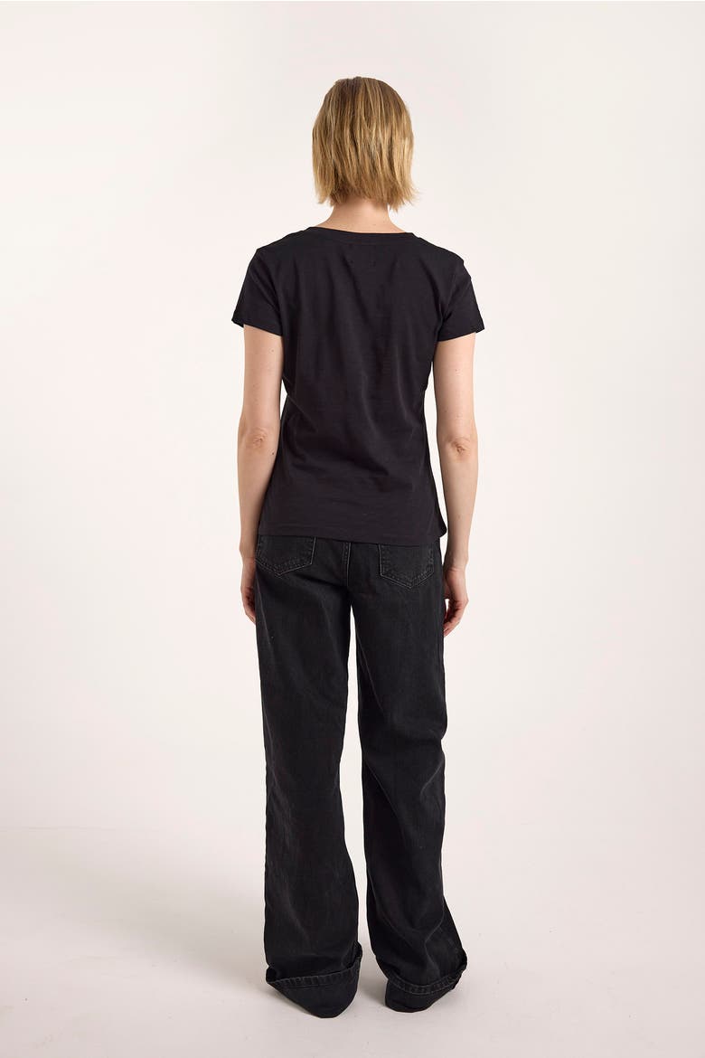 Relaxed Fit Cotton V-Neck T-shirt, Alternate, color, Black