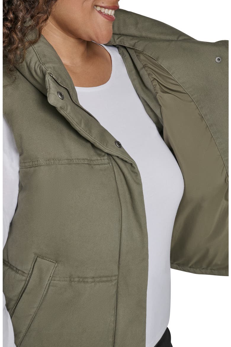 Cotton Crop Puffer Vest, Alternate, color, LIGHT OLIVE
