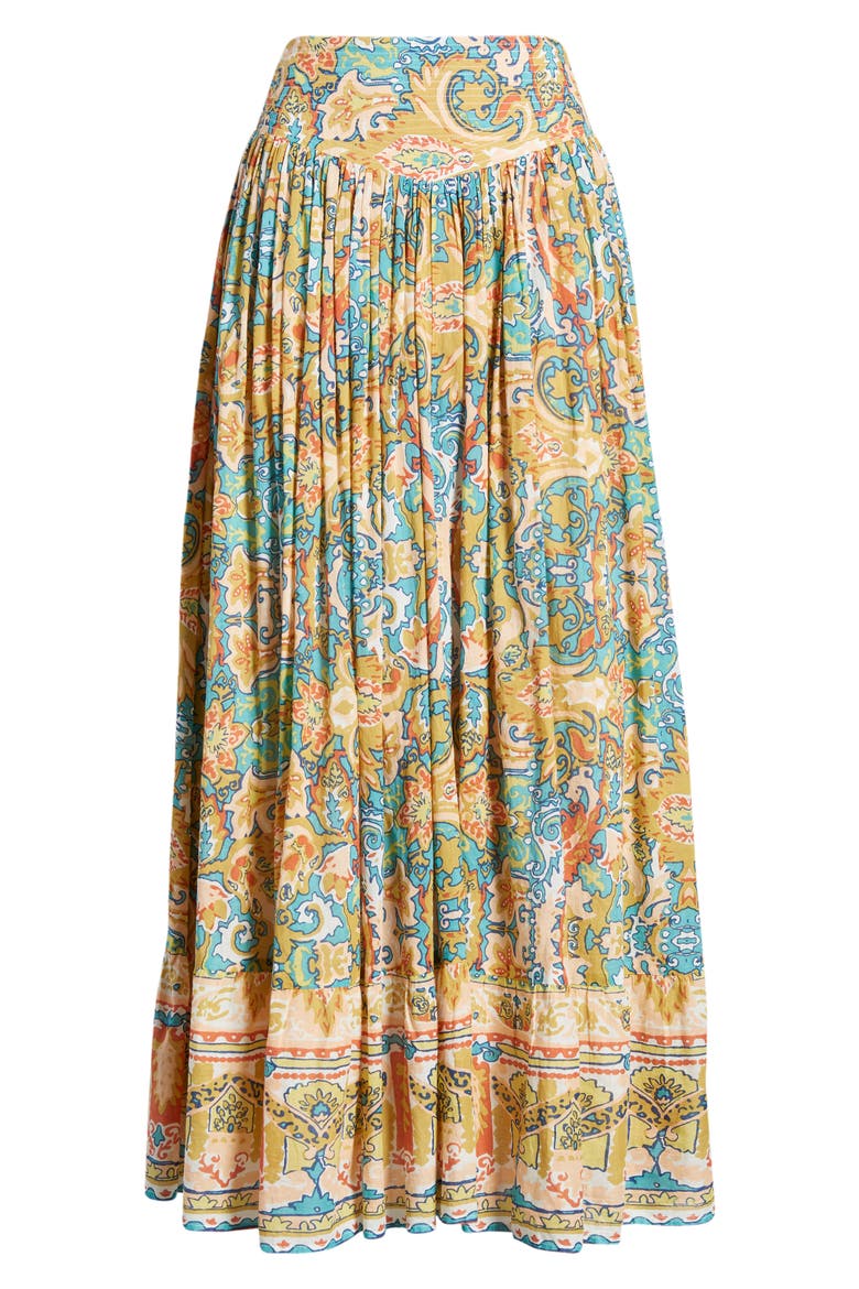 Raelynn Print Organic Cotton Maxi Skirt, Alternate, color, LAS PALMAS PRINT