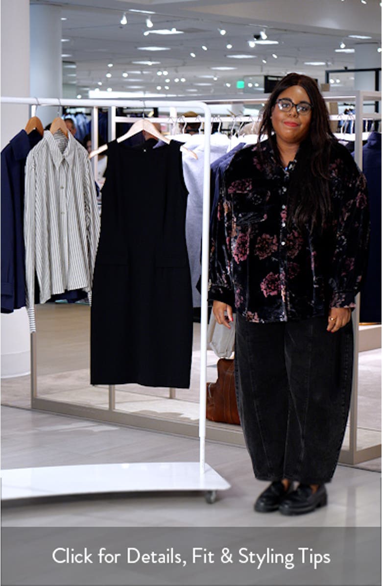 Deco Crepe Bateau Neck Sheath Dress, sales video thumbnail