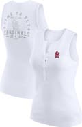 WEAR by Erin Andrews Women's WEAR by Erin Andrews White St. Louis Cardinals Rib-Knit Henley Tank Top