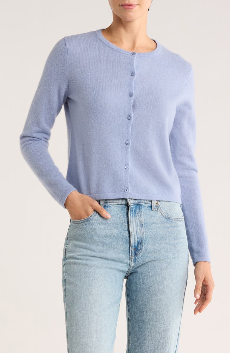 Magaschoni Cashmere Cardigan, Main, color, Moon Blue