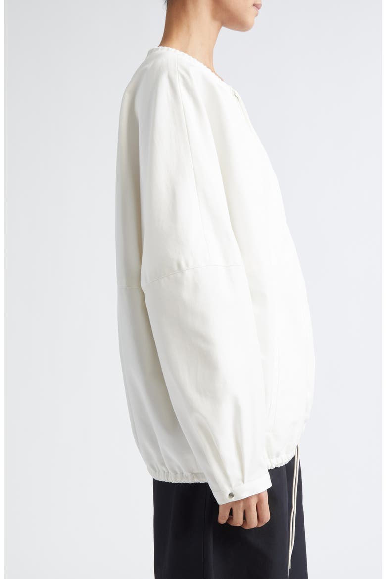 Bond Drawstring Cotton Canvas Bomber Jacket, Alternate, color, IVORY