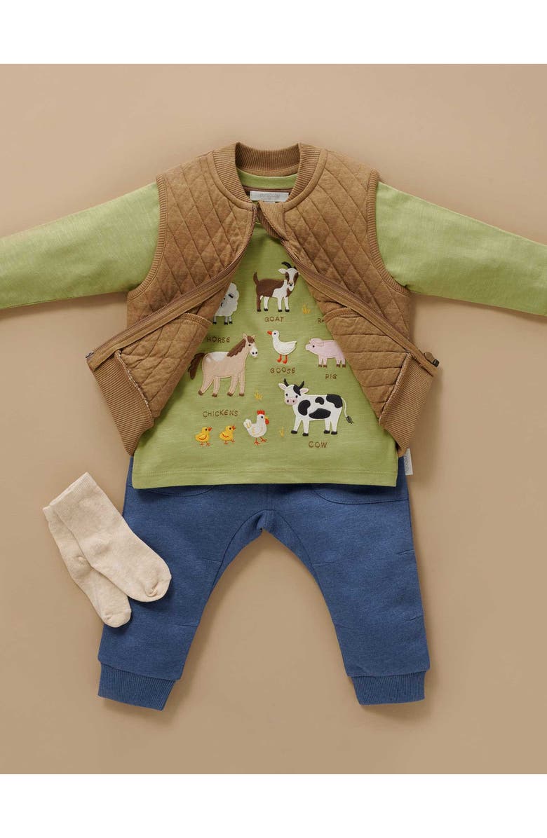 Purebaby Slouchy Track Pant, Alternate, color, Storm Melange