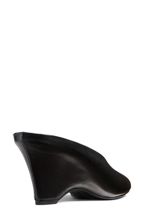 Khaite Apollo 75 Leather Wedge Mules In Black
