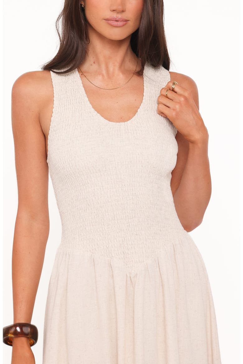 Dimity Smocked Maxi Dress, Alternate, color, OATMEAL